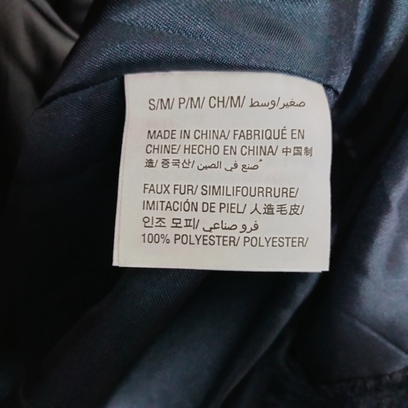 Style & Co Faux Fur Jacket S/M Navy Zip M - Picture 6 of 8